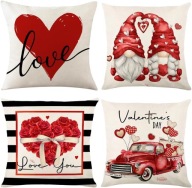 DASIAUTOEM Poszewki na poduszki na Walentynki, 45 x 45 cm
