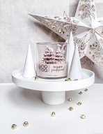 ZIMOWA ŚWIĄTECZNA ŚWIECA SOJOWA W SZKLE NA PREZENT - Z CHOINKAMI -NOOA