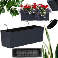 DONICZKA DONICA BALKONOWA WISZĄCA SKRZYNKA NA BALUSTRADĘ ANTRACYT DŁ. 58cm