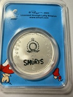 srebrna moneta 1oz smerfy 2023 kolor srebro 999