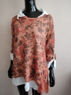 WŁOSKI SWETER z koronką + koszula ręk pod. 40