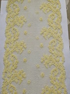 Koronka francuska elastyczna żółta szerokość 17cm,