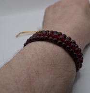 Zestaw 3 bransoletek unisex z granat czerwony