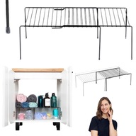 PÓŁKA KUCHENNA NA BLAT DO SZFKI ROZSUWANA STOJAK NA TALERZE ORGANIZER METAL