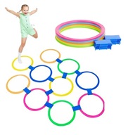 GRA W KLASY ZRĘCZNOŚCIOWA DO SKAKANIA DLA DZIECI KOLOROWE OBRĘCZE 10 EL.