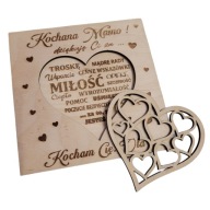 DREWNIANA KARTKA LAURKA dla mamy DZIEŃ MATKI Twój napis GRAWER !