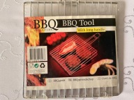 Ruszt grillowy BBQ składany z rączką stalowy koszyk do mięsa ryb warzyw