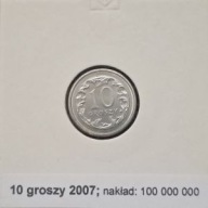 *P[0704] POLSKA 10 groszy 2007 III Rzeczpospolita Orzeł (heraldyka) *Holder