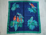 Śliczna chusta apaszka w kolorowe papugi silk??