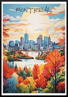 A2 KOLOROWY PIĘKNY PLAKAT MONTREAL KANADA RZEKA ŚWIĘTEGO WAWRZYŃCA
