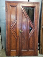 DRZWI Zewnętrzne Dębowe Dwuskrzydłowe Drewniane Dąb Wejściowe 133x222cm