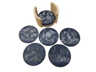 Podkładki z łupka pod wino grawer 6 szt. PREZENT