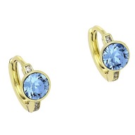 83051 KOLCZYKI 14K POZŁACANE 12/6 MM SAPPHIRE LIGHT CRYSTAL Swarovski