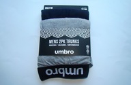 UMBRO TRUNKS Bokserki Męskie 2 Pack navy/grey rXXL