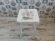 TABORET,STOŁEK, STOLICZEK, RÓŻE, SHABBY CHIC