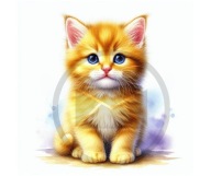 Panel z nadrukiem wodoodporny na torbę 45/45cm kot kociak oxford