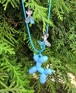 Komplet dla psiarzy...wisiorek plus kolczyki PIESEK-błękitny