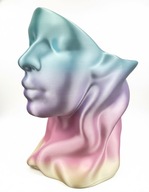 Doniczka Dekoracyjna Ozdobna Kobieta Twarz Głowa Pastelowa Kolorowa Art