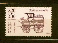 FRANCJA** Dzień znaczka, dyliżanse, z arkusza Mi 2662 A