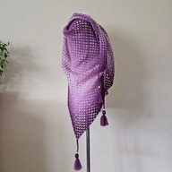 Chusta ręcznie robiona na szydełku, szer.230cm x wys. 130cm, wełna, K1