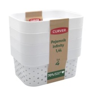 POJEMNIK ORGANIZER PUDEŁKO KUWETA ZESTAW 4 SZT 1,4L