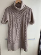 34 36 Echo długi sweter warkoczowy wzór golf