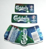 ETYKIETA PIWO BROWAR CARLSBERG OKOCIM + DWIE MAŁE ETYKIETY EURO 2016