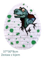 Piniata Jajo jajko dinozaura. Zestaw z kijem i konfetti.