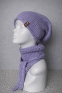 Komplet czapka i szalik Damski Lawenda