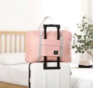 Duża torba lotnicza na bagaż podręczny walizka pojemna kompaktowa Różowa