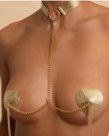 Naklejki Na Sutki Nasutniki ZACISKI BDSM Sex Łańcuszek ZŁOTY SEXY BIŻUTERIA