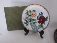 PATERA MISA EMALIA CLOISONNE SYGNOWANA ORYG PUDEŁKO PODSTAWA