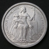 Nowa Kaledonia 2 franki 1949 - stan 1/2