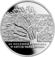POLSKA 20 ZŁ Ag 2008 65 ROCZNICA POWSTANIA W GETCIE WARSZAWSKIM BU