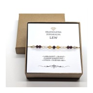 Bransoletka Znaki Zodiaku LEW Kamienie Naturalne Cytryn Granat Labradoryt