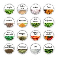 Naklejki etykiety na pojemniki przyprawy słoiczki z przyprawami 120szt.