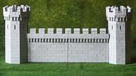 Mur zamkowy i baszty - Zestaw z cegiełek gipsowych