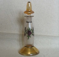 Flakon do perfum szkło oksydowane i matowione, malowany 1poł.XXw.