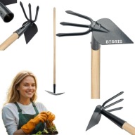 MOTYKA OGRODOWA DO CHWASTÓW SERCOWA Z WIDEŁKAMI I TRZONEM SOLIDNA METALOWA