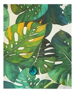 Obraz akwarela Monastera szklana kropla fusing