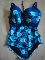 Joe Brouns Strój kąpielowy kostium damski granatowy w liście 48 90 miska K