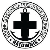 Naklejka bez tła RATOWNIK WODNE OCHOTNICZE POGOTOWIE RATOWNICZE WOPR 13X13