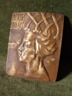 Stary polski medal z brązu / plakieta z brązu 10,5 cm.x 8,5 cm.