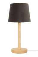 Drewniana lampka nocna z abażurem –design minimalizm, drewno projekt