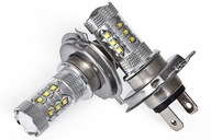 H4 LED ŻARÓWKA HALOGENOWA 80W 16 CREE BIAŁA 12V