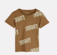 BAWEŁNIANA KOSZULKA DLA CHŁOPCA NA KRÓTKI RĘKAWEK T-SHIRT KHAKI 110 5 LAT