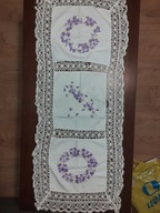 Bieżnik haftowany płótno stare do renowacji