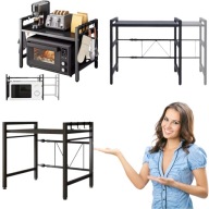 PÓŁKA KUCHENNA ORGANIZER STOJAK STELAŻ NAD MIKROFALÓWKĘ REGAŁ METALOWY