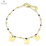 71697 Bransoletka złota stal chirurgiczna motylki kulki