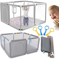 KOJEC DLA DZIECKA DOMEK DLA DZIECI 130x130 ZE STELAŻEM Z POKROWCEM SZARY